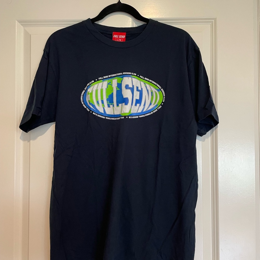 FULL SEND MELK BOYS SIZE LARGE T-SHIRT NAVY BLUE